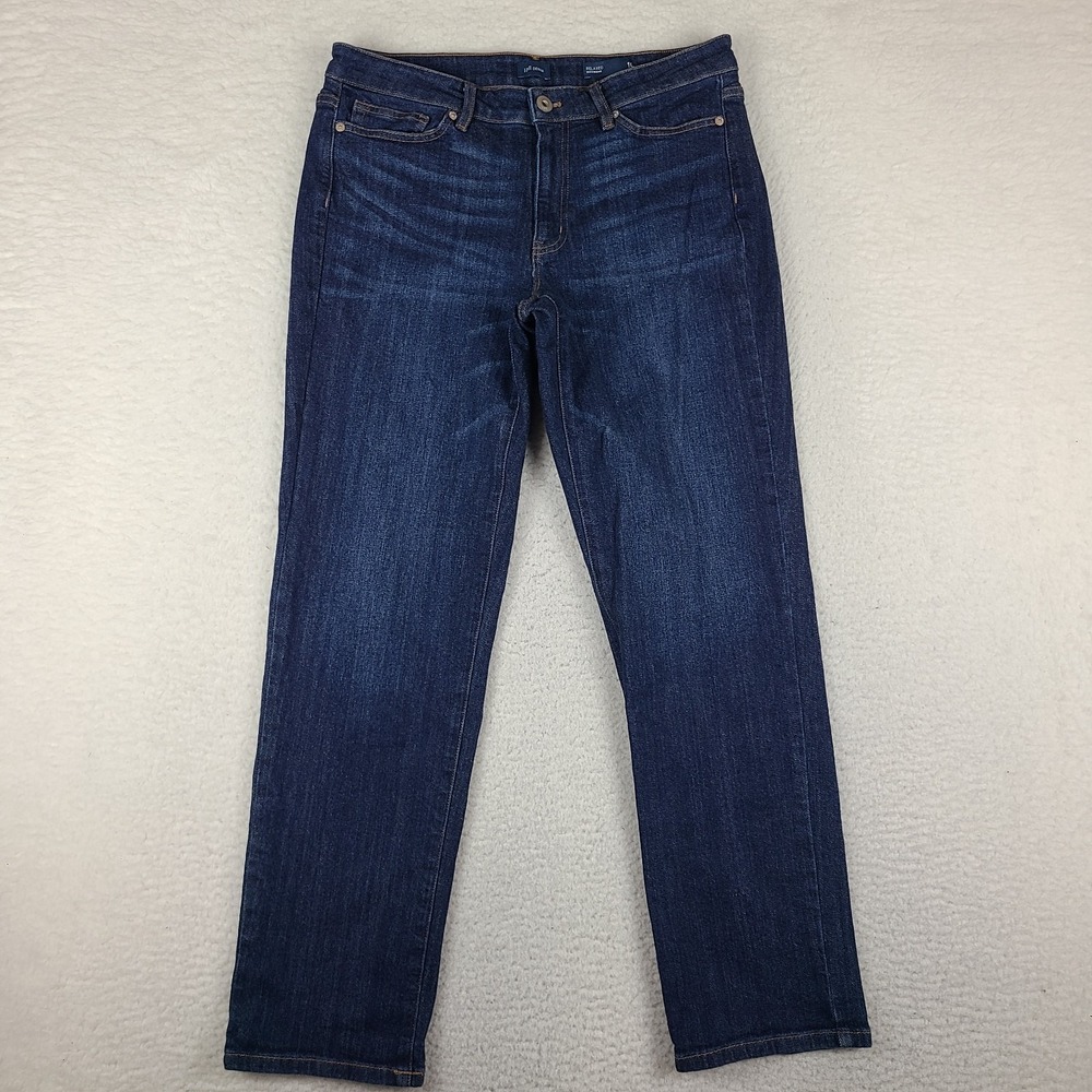 J Jill Jeans Womens 10 Blue Relaxed Boyfriend Dark Wash Denim